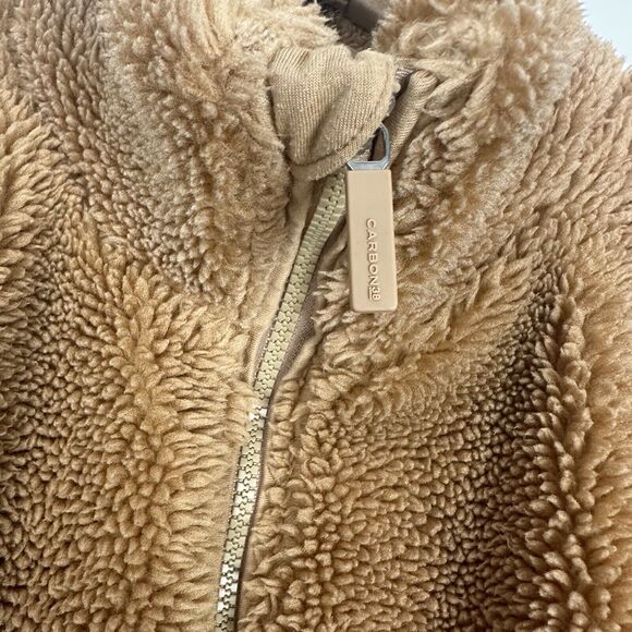 Carbon38 Women's Size M Teddy Zip Up Jacket Roots CRB21184 Brown Camel - Picture 6 of 14